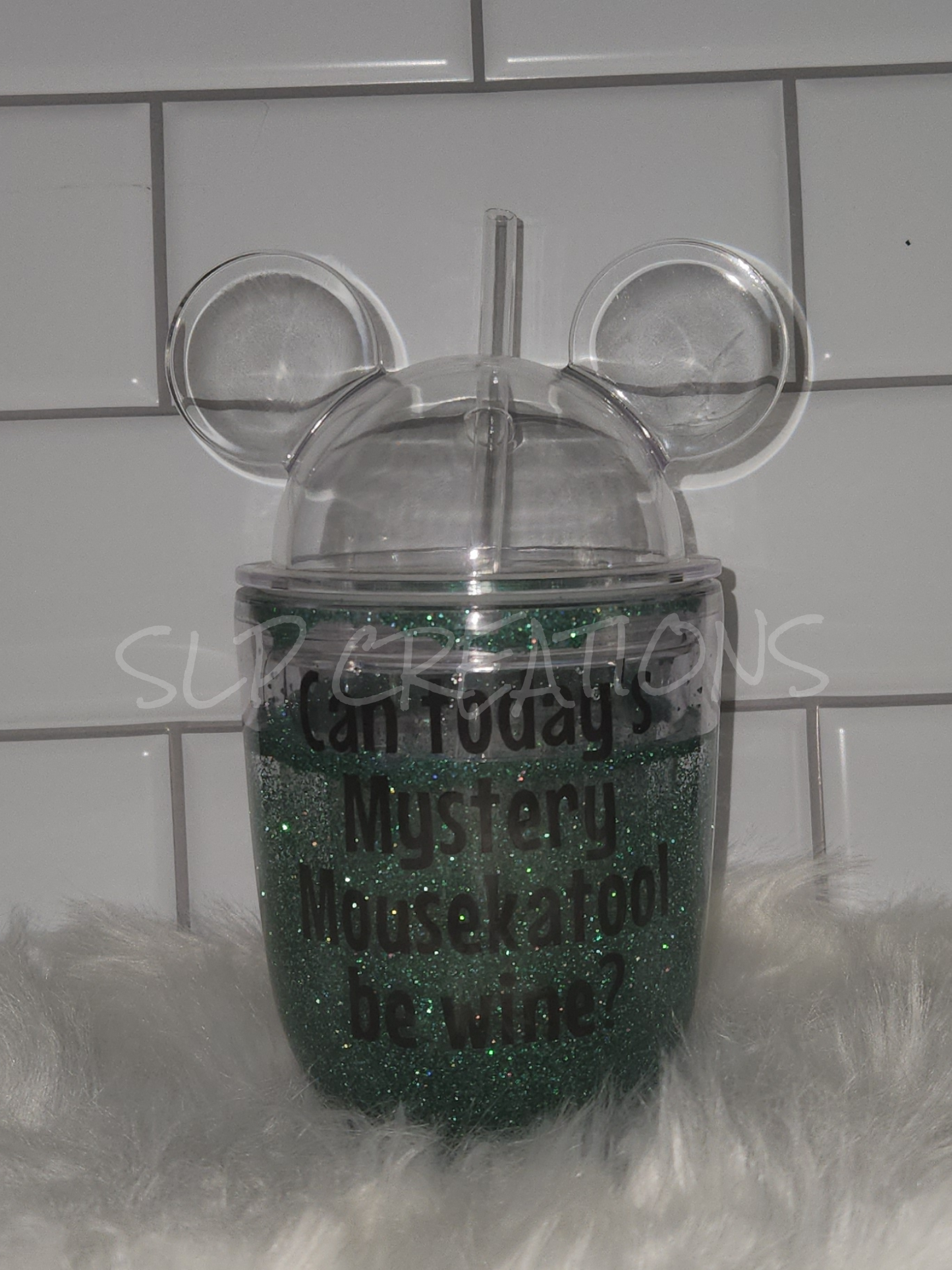 Mouse Snowglobe Wine Tumbler