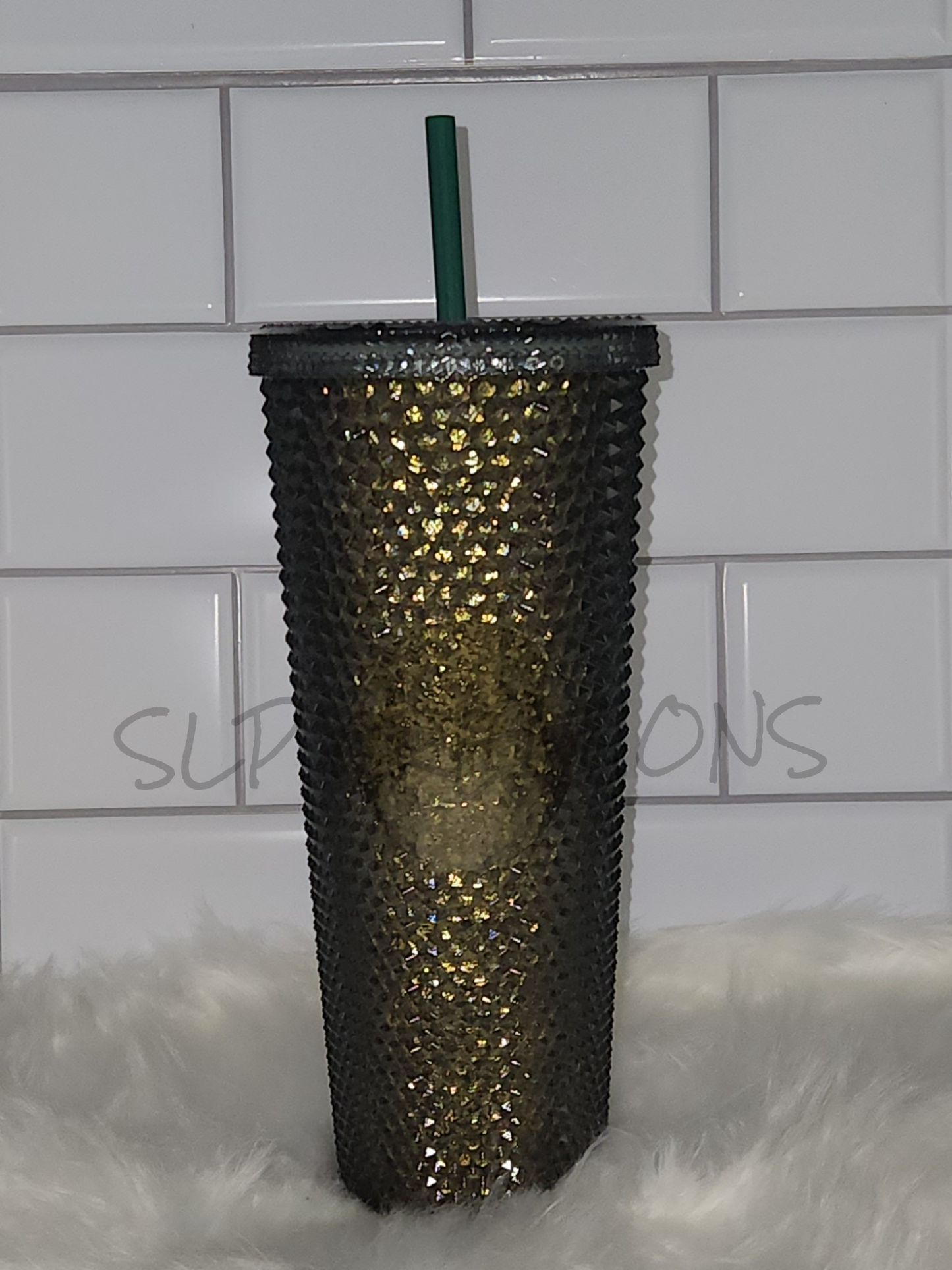 Olive Green Studded Tumbler