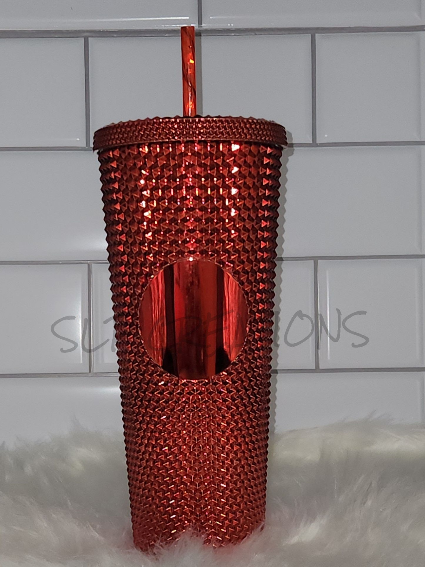 Red Chrome Studded Tumbler