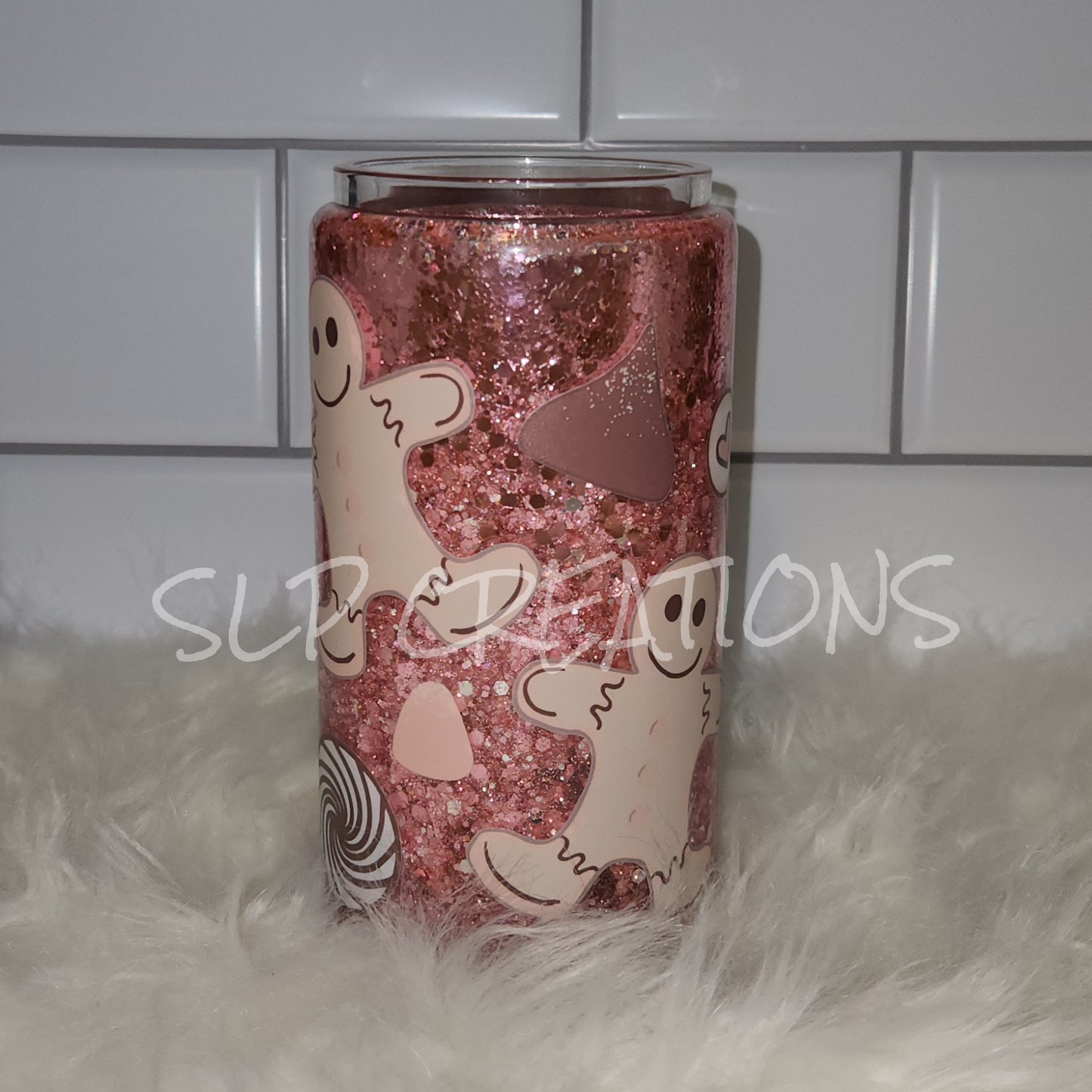 2 Gingerbread Men Snowglobe Tumbler