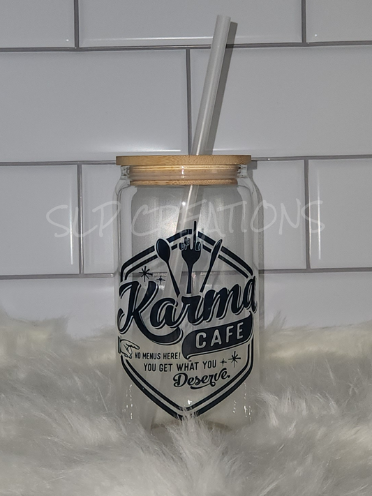 Karma Cafe Glass Can