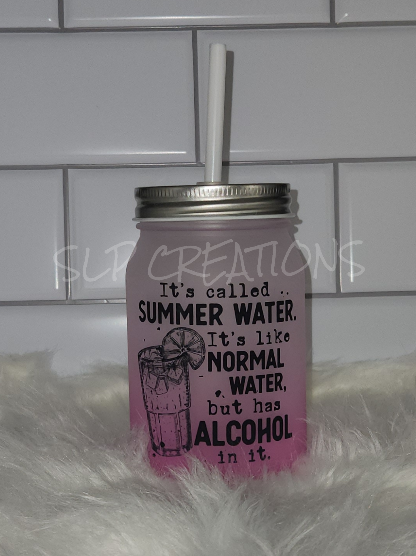 Summer Water Glass Mason Jar Tumbler