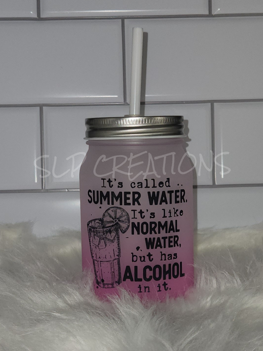 Summer Water Glass Mason Jar Tumbler