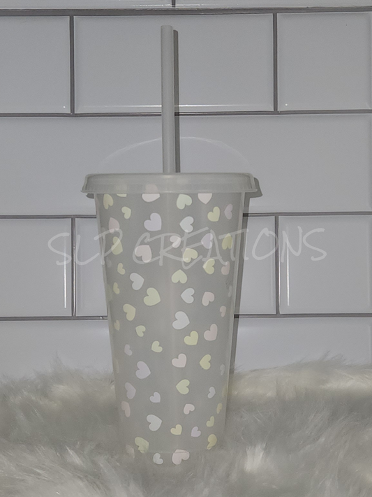 Clear Multi Heart Color Change Cup