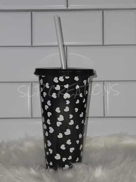 Black Multi Heart Color Change Cup