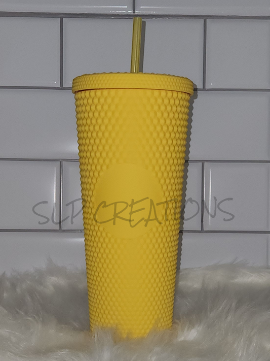 Matte Yellow Studded Tumbler