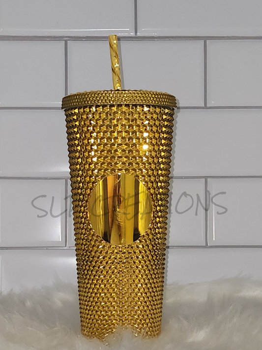 Gold Chrome Studded Tumbler