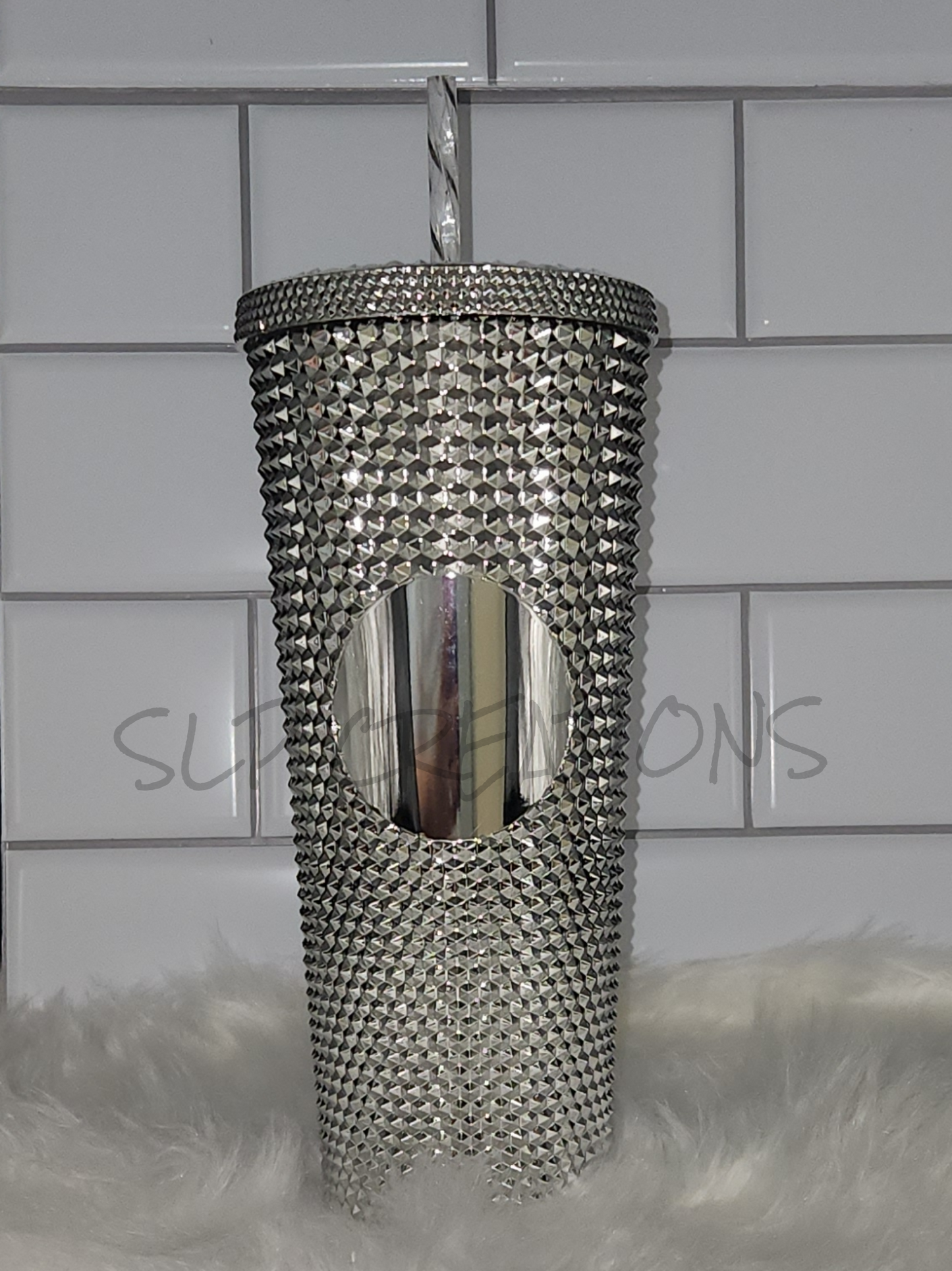Silver Chrome Studded Tumbler