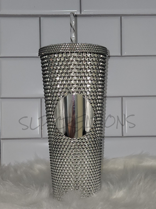 Silver Chrome Studded Tumbler