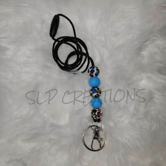 Rainbow Leopard Lanyard