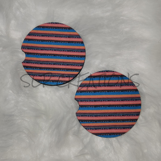 Thin Leopard Serape Car Coasters