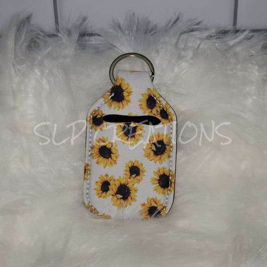 White Sunflower Hand Sanitizer Holder
