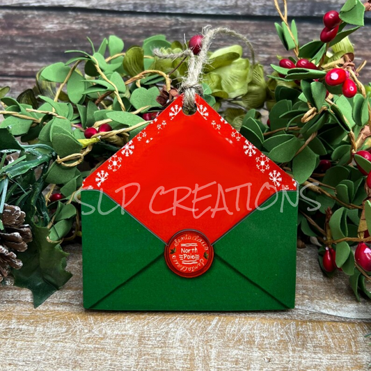 North Pole Button Envelope Ornament